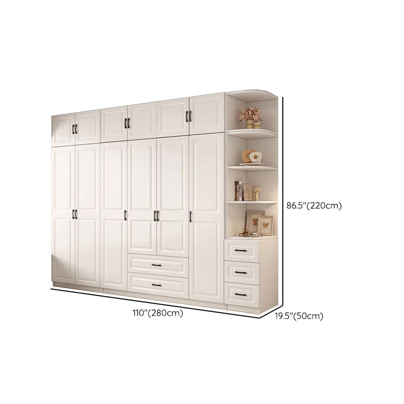 Casual Chalk Timber Wardrobe with Soft Close Drawer and Door, Interior Shelves, Hanging Rod - image 41