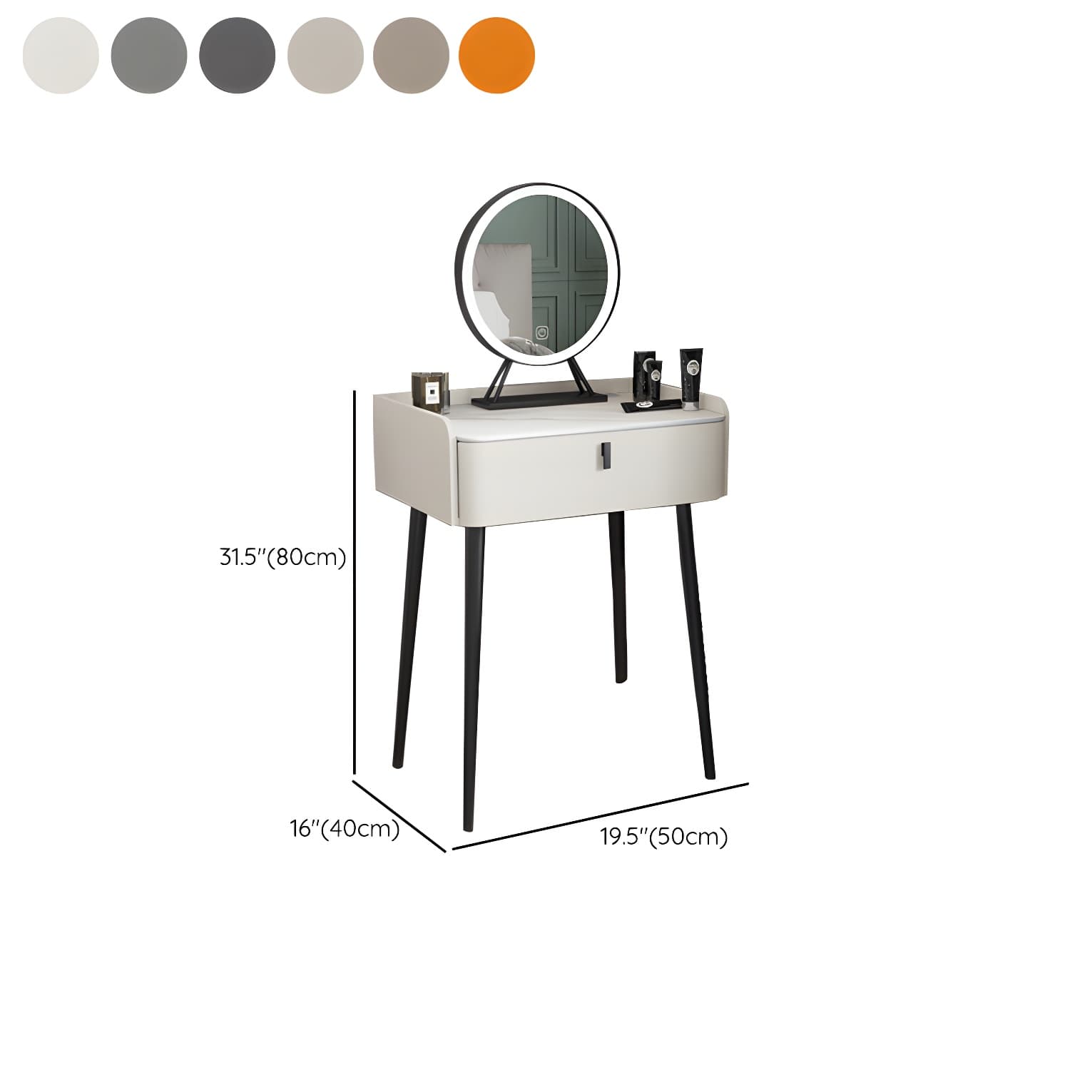 15" Wide Contemporary Make-up Vanity Mirror Dressing Table with Drawer - image 18