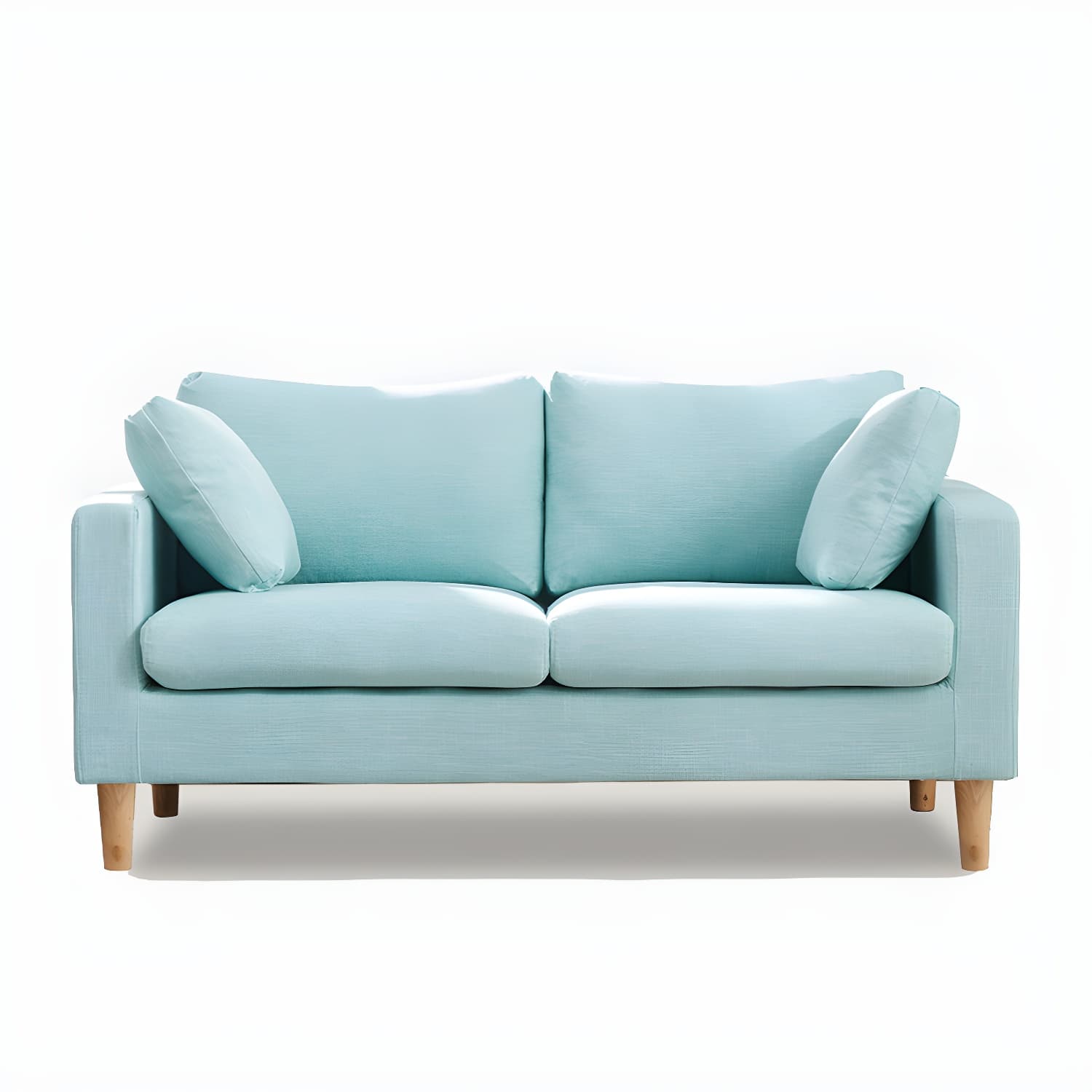 Contemporary Square Arm Couch Faux Leather Loveseat with Pillows - image 20