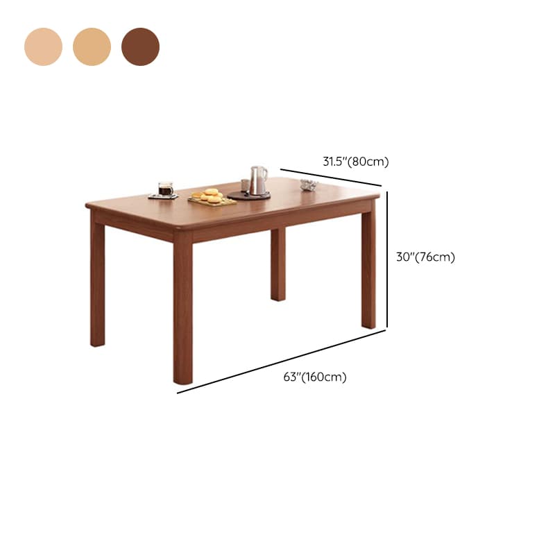 Minimalist Rectangular Dining Table Set with 4 Legs and Natural Wood Top, Featuring Back Seat - image 11