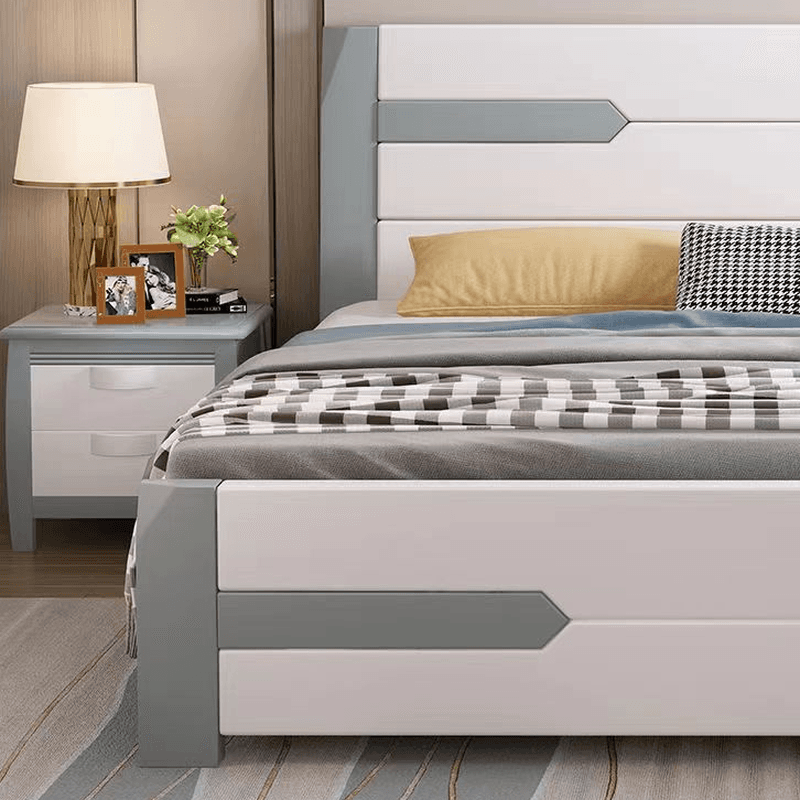 Solid Color Natural Wood Storage Bed with 2 Drawers for Living Room - image 3