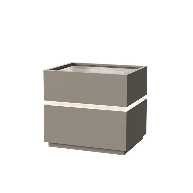 Organic Modern Nightstand With Drawer Organization with Glass Countertop and Illuminating Lighting - image 3