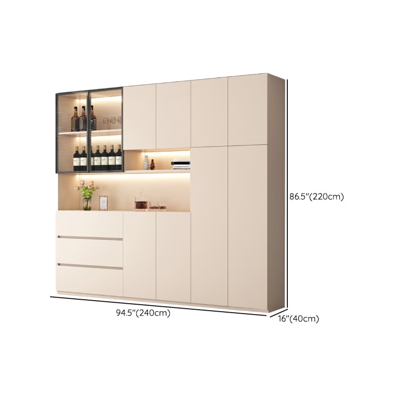 Off-White Contemporary Wood Buffet Sideboard with Cabinets and Shelves - image 26