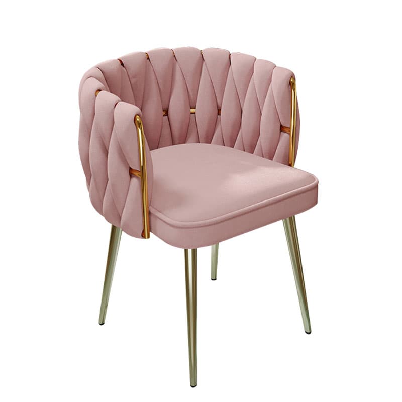 Glam Stable Framed Upholstered Arm Chair with Gold Base and Foot Pads for Dinette, Turned/Non-rotatable - image 6