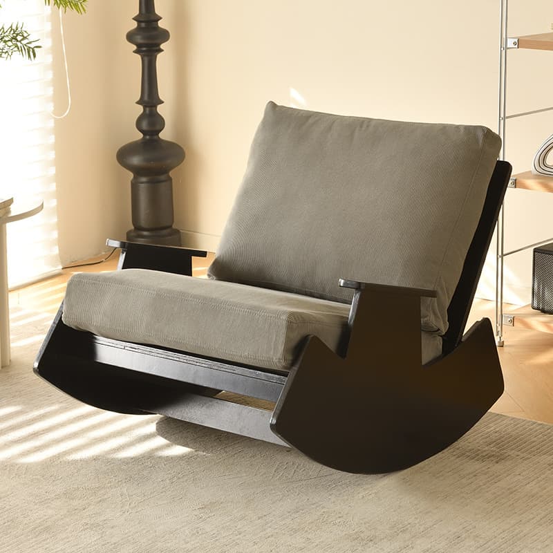 Modern Simple Style White/Lime Green/Grey Upholstered Cushioned Living Room Rocking Chair - image 22