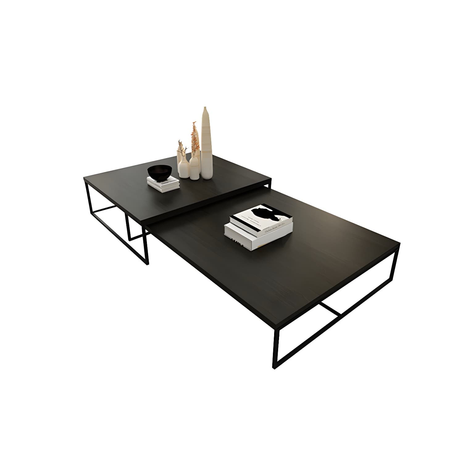 North European Wood Coffee Table Rectangle Frame Cocktail Table - image 5