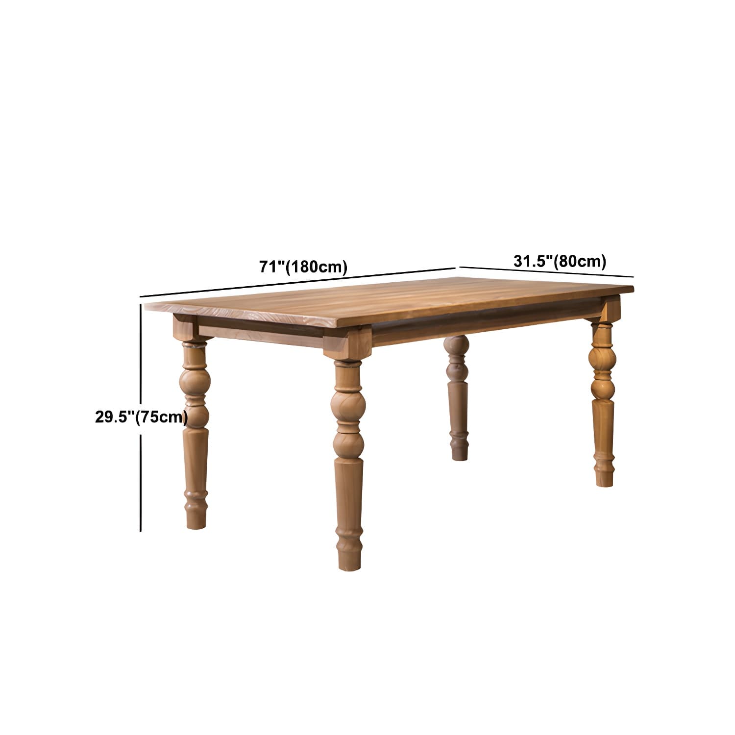 Medieval Modern Pine Wood Dining Table for Restaurant Rectangle Table with 4 Legs - image 18