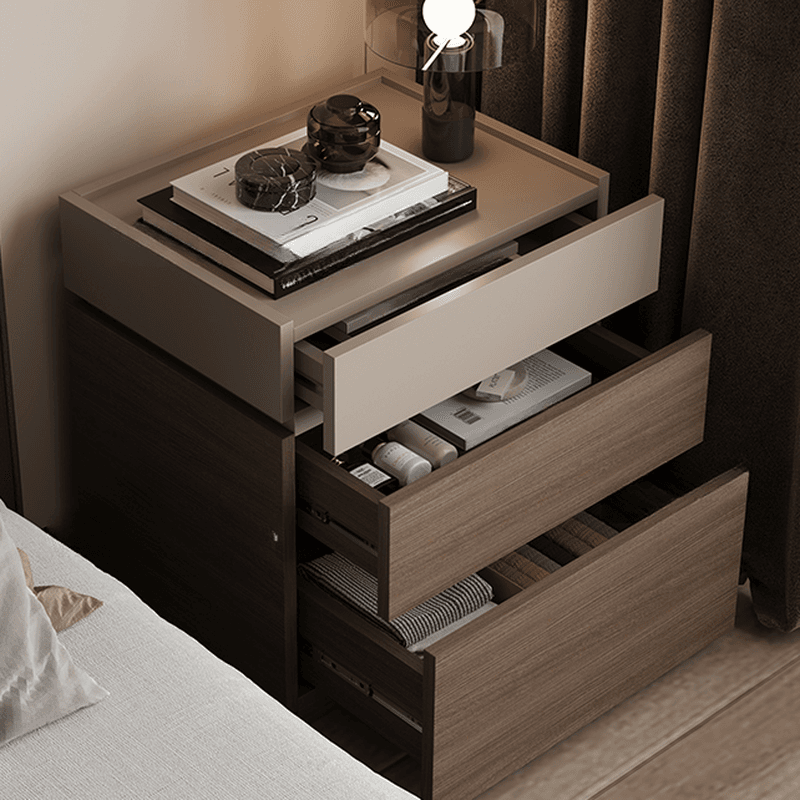 Modish Nightstand With Drawer Organization Featuring 3 Drawers and Laminate Countertop - image 9