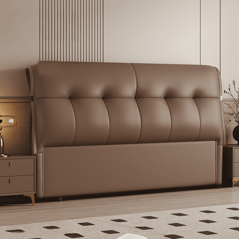 Simplistic Panel Headboard with No Distressing, Piled Tufted Rectangular Design for King/Queen/Full Bed, Sponge Upholstery Fill, Standard Height - image 3