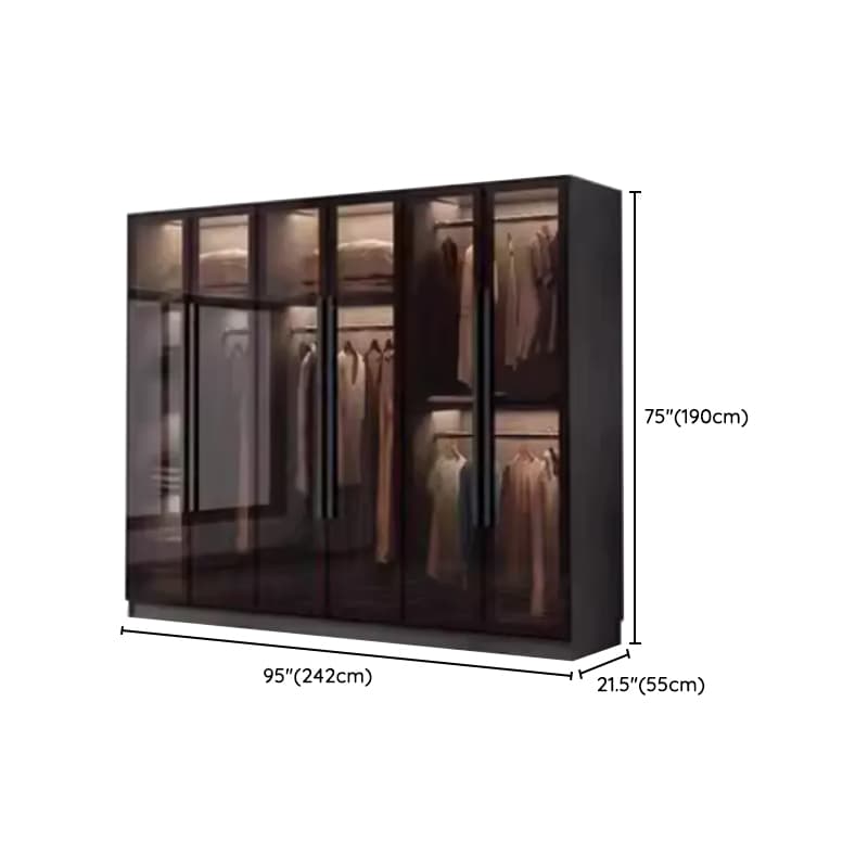 Charcoal Modish Timber Self-supporting Cabinet Armoire with Soft Close Drawer and Door, Hanging Rod - image 14