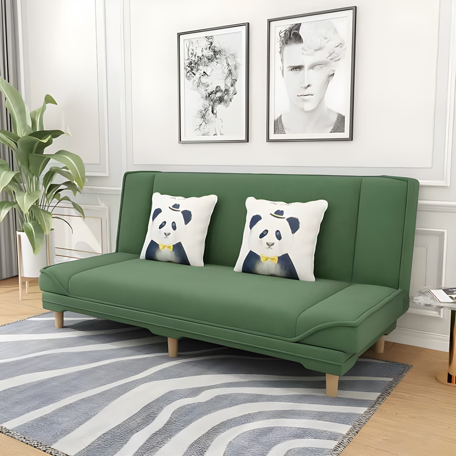 Convertible Armless Sofa 48"W Modern Sofa with Cotton Blend for Living Room - image 8
