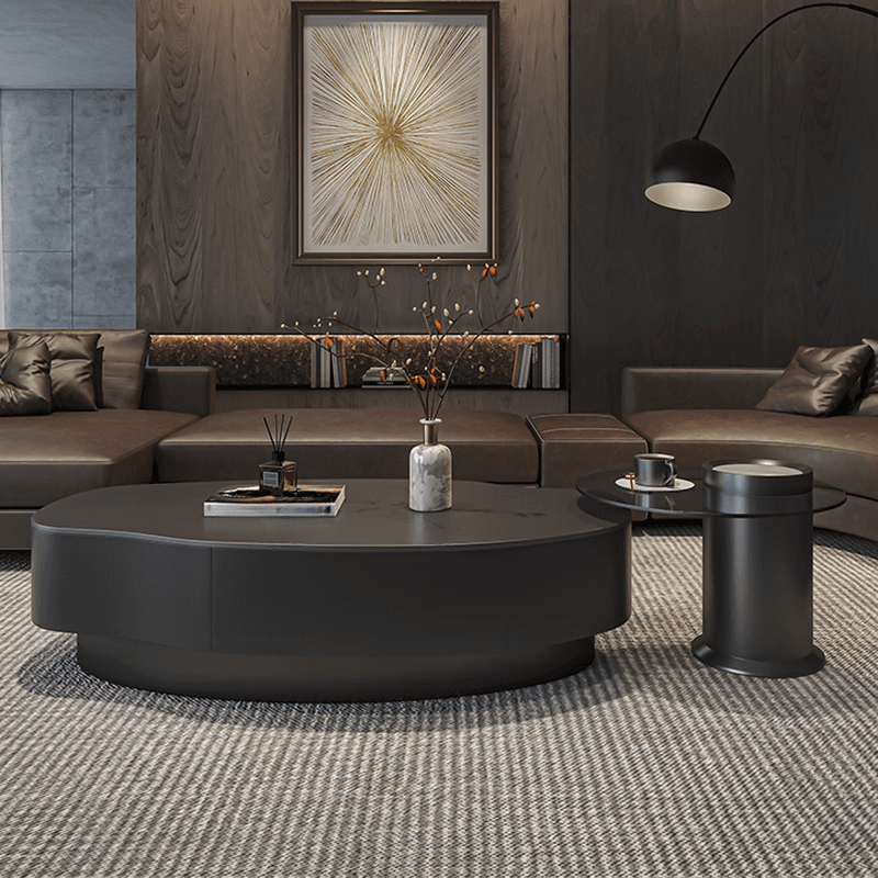 Double Nesting/Single Round/Irregular Accent Table for Living Room with Slate/Glass Tabletop in a Casual Style - image 4