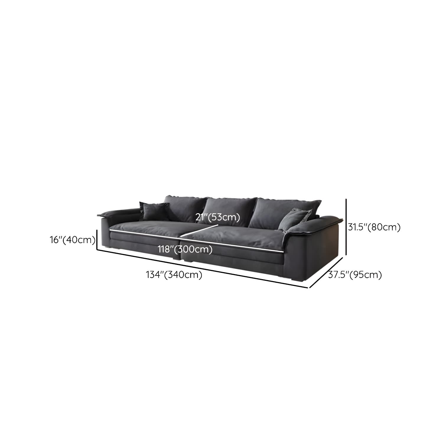 Grey Mid-Century Modern Sofa with Wood Frame and Tech Cloth Upholstery - image 15