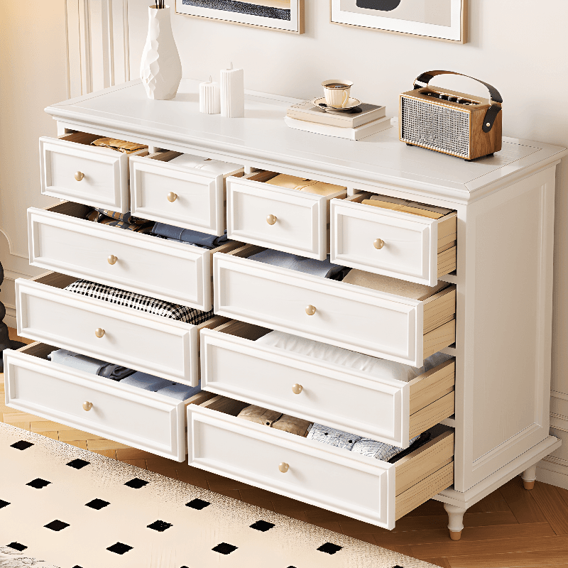 Simplistic Natural Wood Double Dresser with 8 Drawers/10 Drawers/5 Drawers in Horizontal/Vertical Orientation - image 5