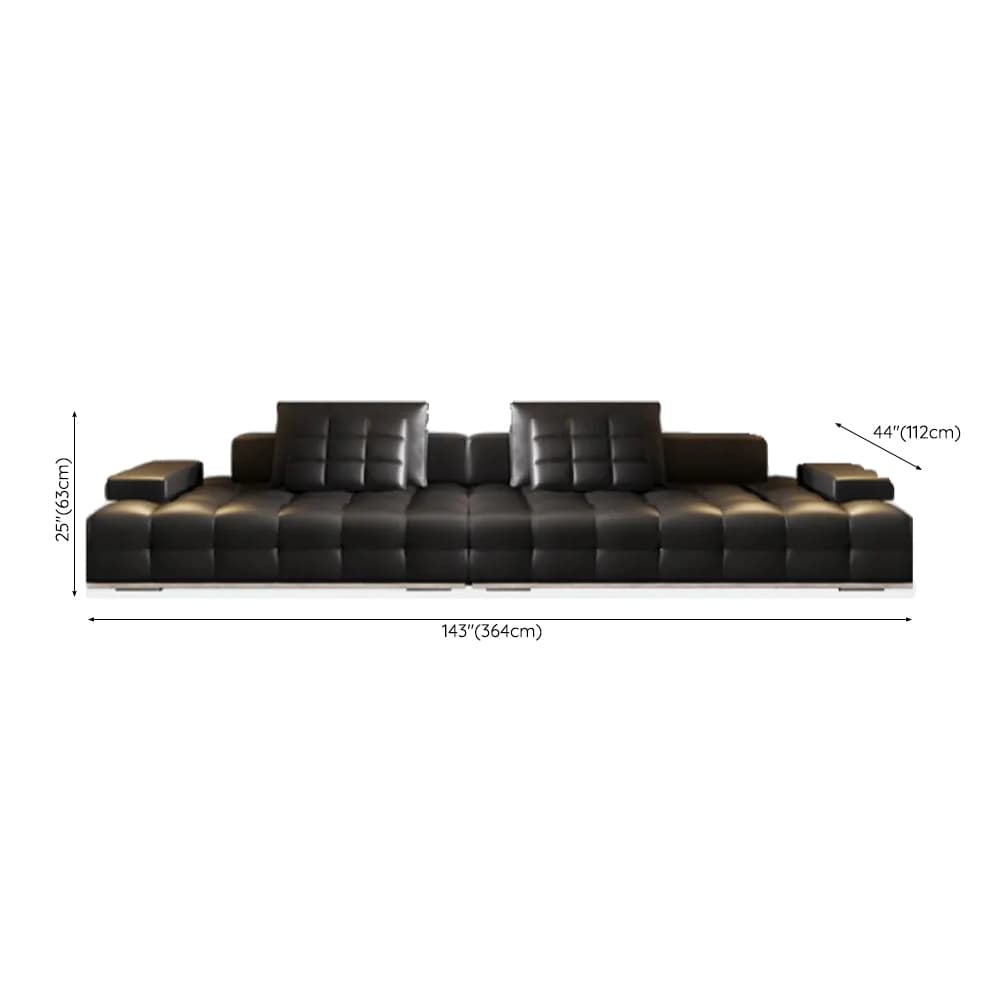 Versatile Black Sofa, Straight/L-Shape, 7-Seater, Horizontal/Right Hand Facing Orientation - image 13