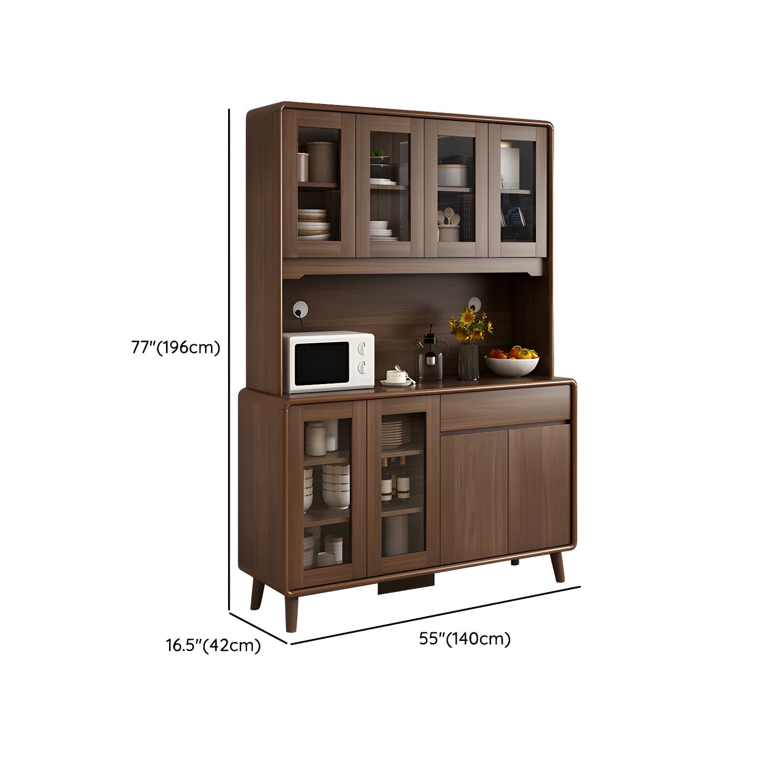 Modern Brown Wood Sideboard with Cabinets and Drawers - Stylish and Functional Buffet for Storage - image 19