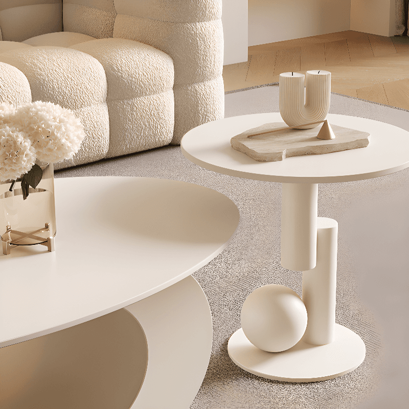 White/Midnight Black Scratch-proofed Oval Sintered Stone Board Game Coffee Table with Abstract Base and 1 Drawer for Living Room - image 11