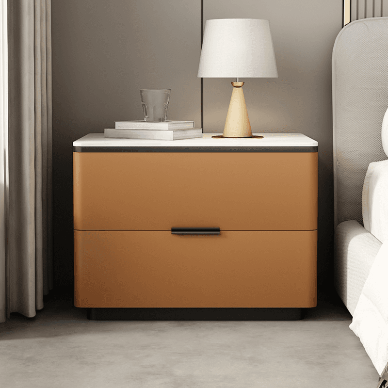 Organic Modern Nightstand With Drawer Organization Featuring 2 Drawers and Stone Countertop - image 9