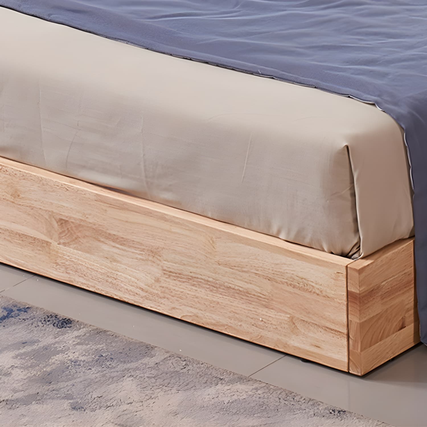 Natural Wood Platform Bed Frame Nordic 7.87-In High Wire-Grid Bed Frame - image 7