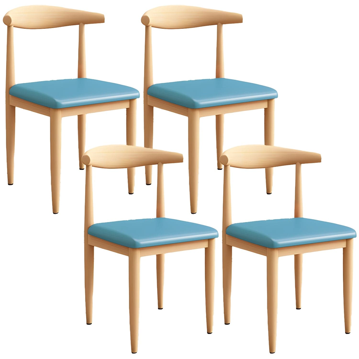 Modern Kitchen Dining Chairs Open Back Dining Chair with Metal Base - image 4