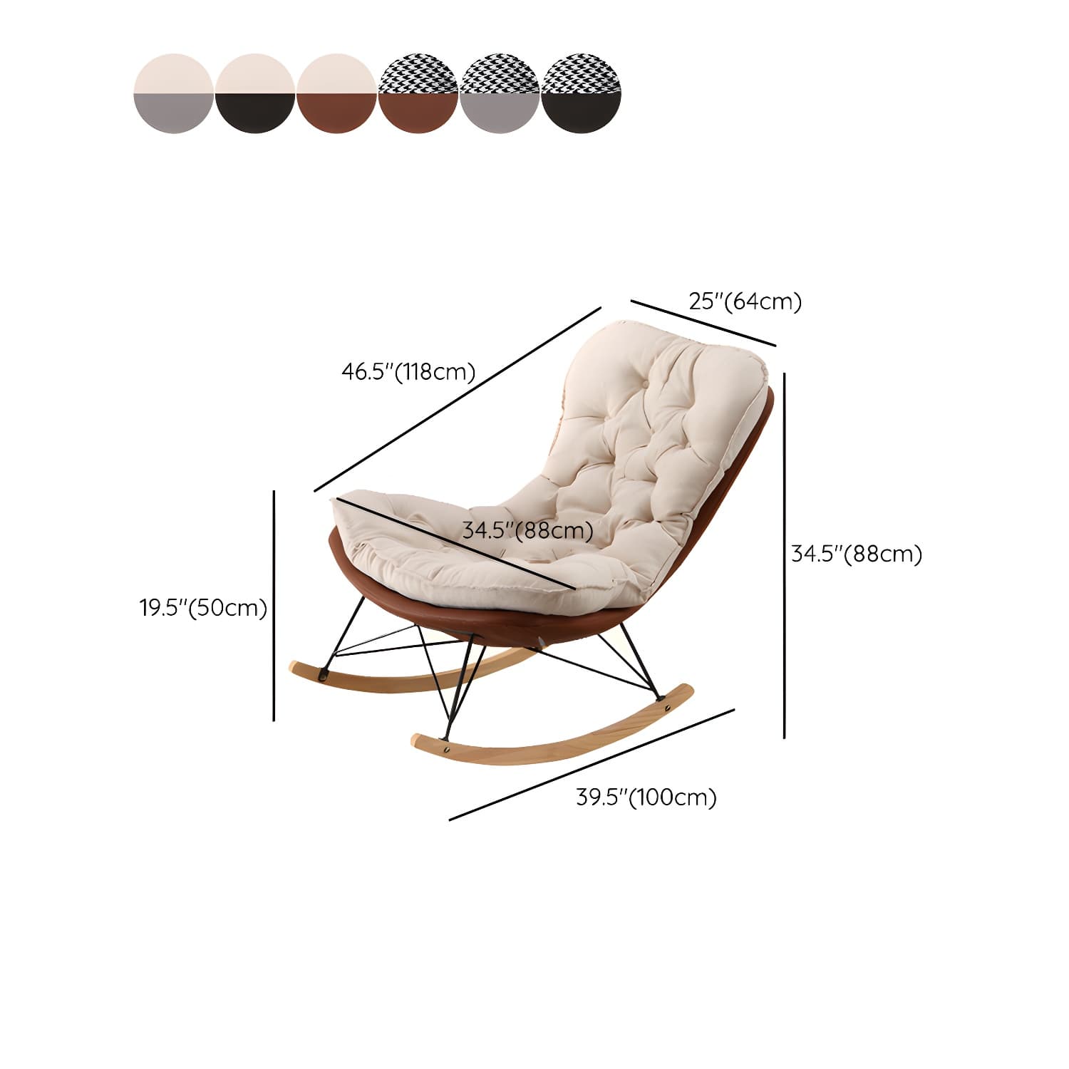 Leisure Light Luxury Rocking Chair Lounge Small Family Lazy Sofa Chair for Apartment - image 18