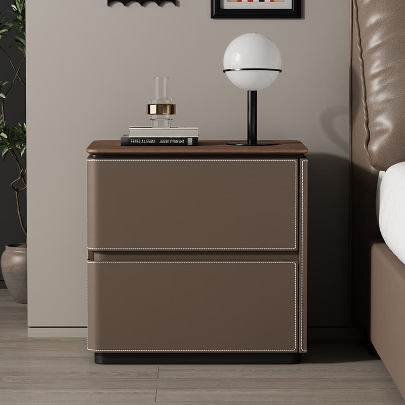 Organic Modern Nightstand With Drawer Organization featuring 2 Drawers and Composite Wood Countertop