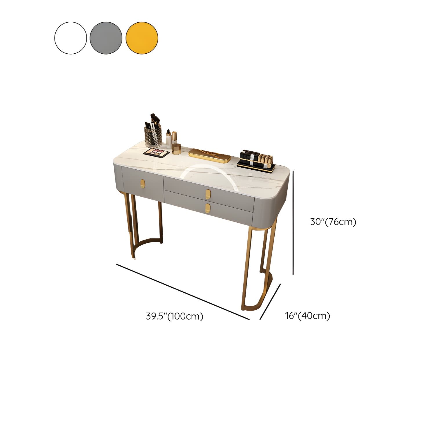 Lighted Mirror Vanity Dressing Table Bedroom Makeup Vanity with Drawer - image 18