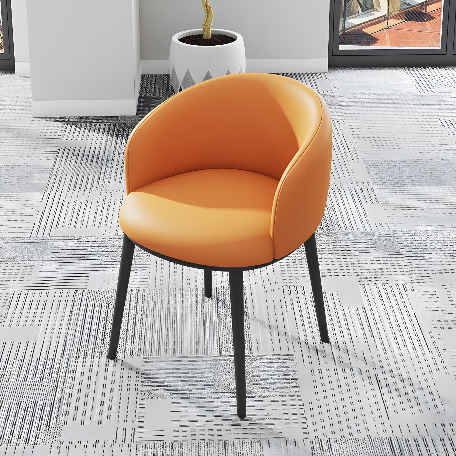 Modern Upholstered Home Arm Chair Solid Back Matte Finish Dining Chair - image 22