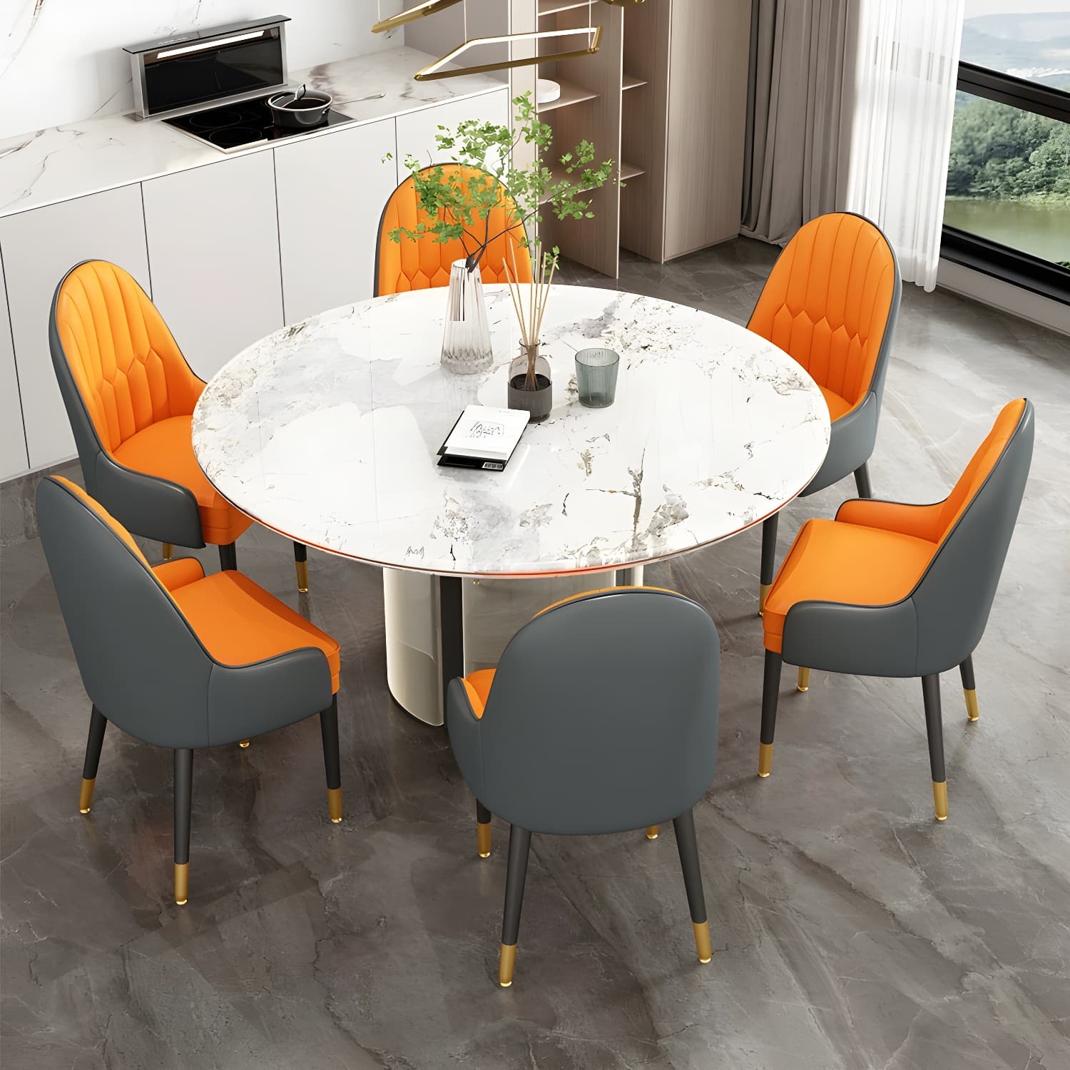 Dining Room Armless Dining Chair Parsons Faux Leather Dining Chair - image 12