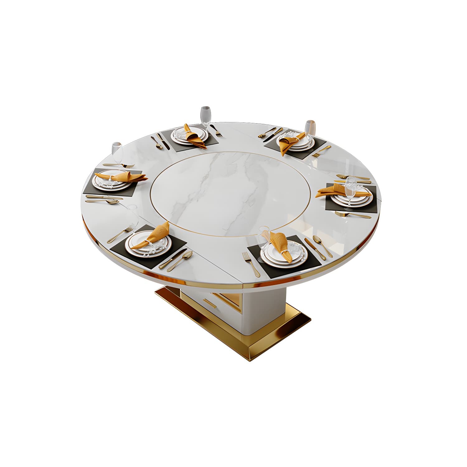 White Dining Table Set 1/5/7 Pcs Metal Dinette Set with Faux Leather Chairs