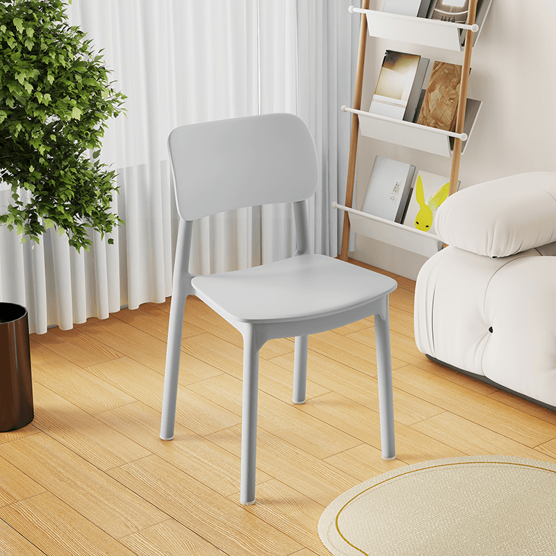 Art Deco Parlor Side Chair with Ventilated Back, Ink/Dark Gray/White Synthetic Material Legs, Pile-upon-able, and Foot Pads - image 8