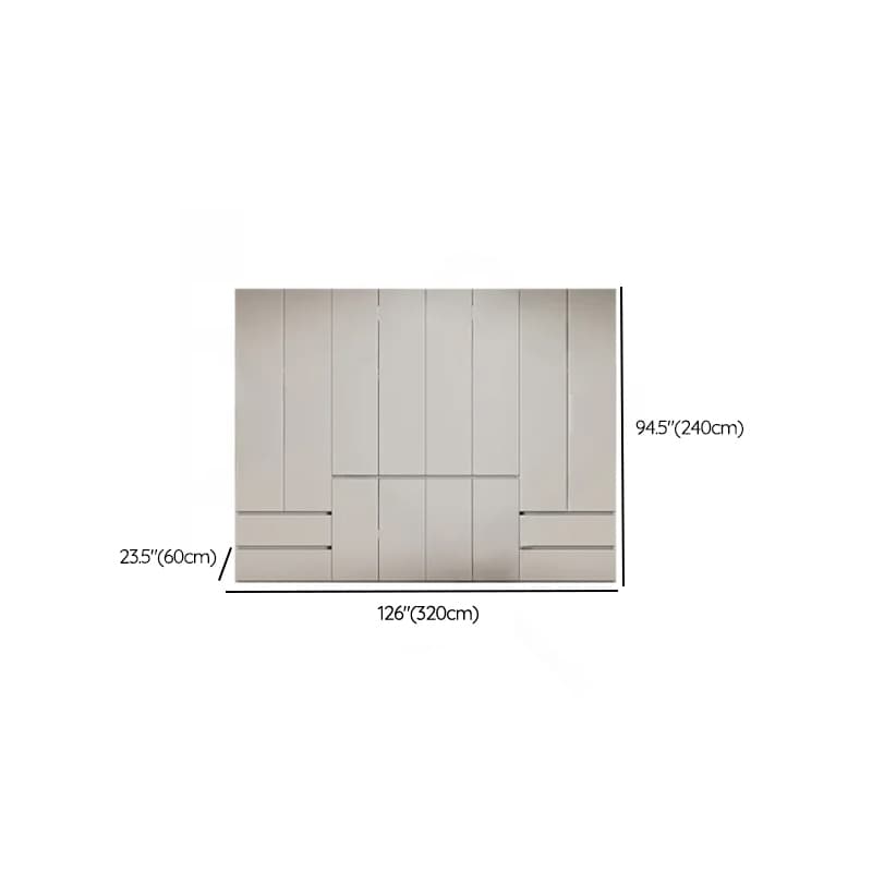 Cream Trendy Reclaimed Wood Wardrobe Armoire with Soft Close Drawer, Soft Close Door, Interior Shelves, and Clothing Rod - image 74