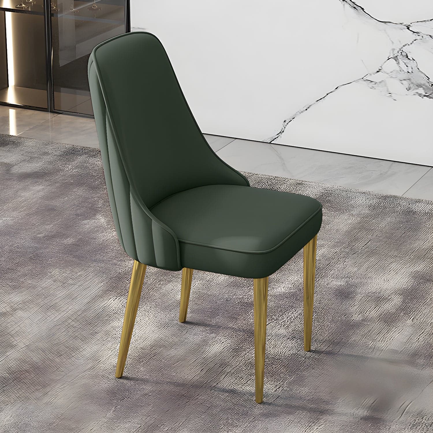 Glam Style Side Chair PU Leather Dining Chair for Living Room - image 7