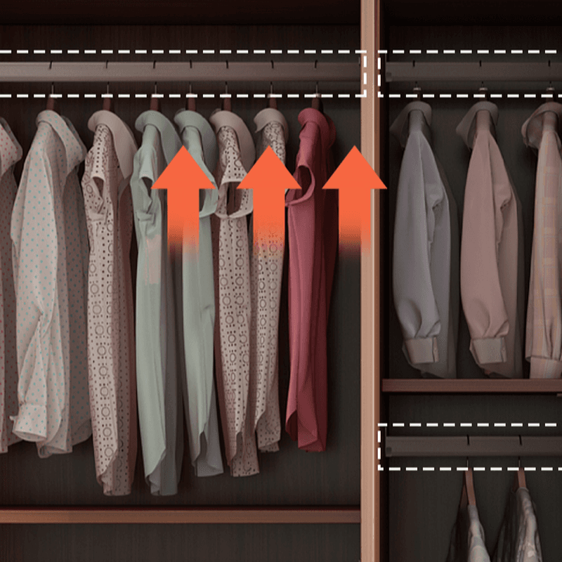 Sepia Minimalist Lumber Independent Cabinet Armoire with Soft Close Door, Interior Shelves, and Hanging Rod - image 6