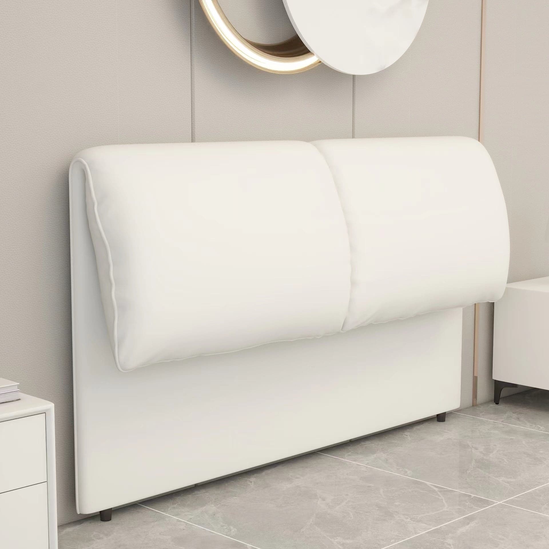 Art Deco Style Panel Headboard in Pine Wood with No Distressing, Rectangle Shape for Queen/Full/Twin XL Bed, Cotton Upholstery, Standard Height - image 5