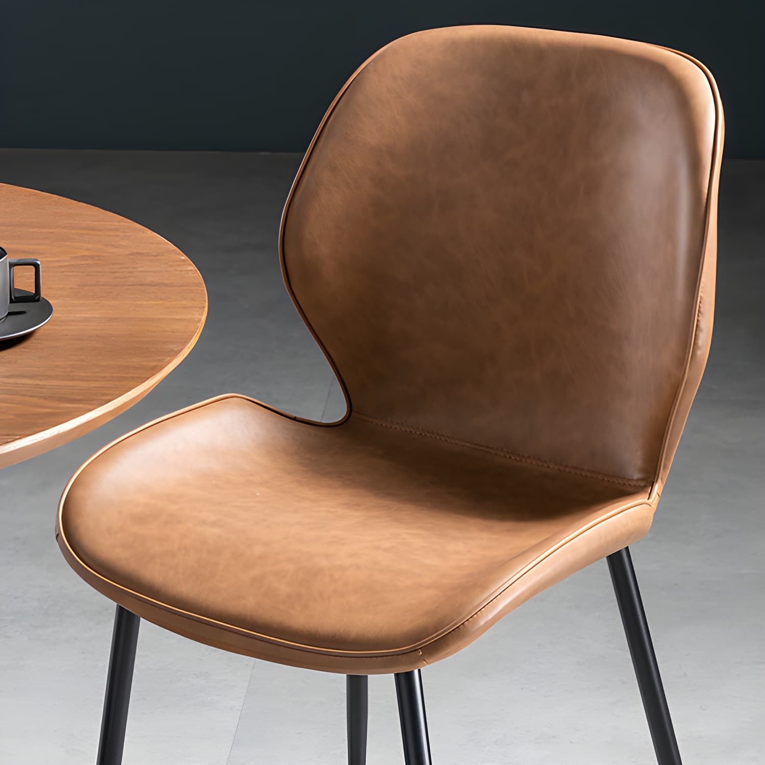 Scandinavian Leather Home Side Chair Matte Finish Wingback Dining Chair (Set of 2) - image 19