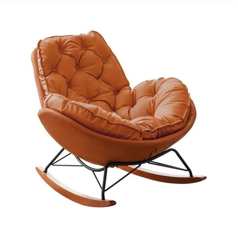 Ergonomic and Stationary Solid Wood Maternity Rocking Chair with Back and Flared Arm - image 12