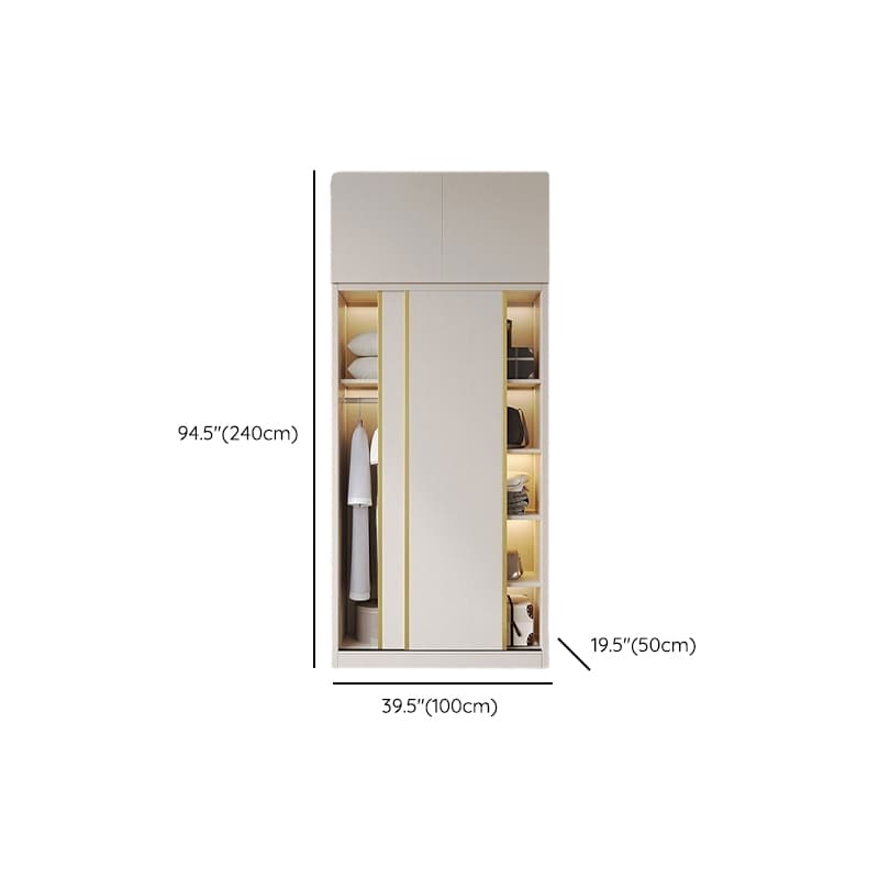 Attractive Modern White Wardrobe Armoire with Clothing Rod & Shelves - image 23