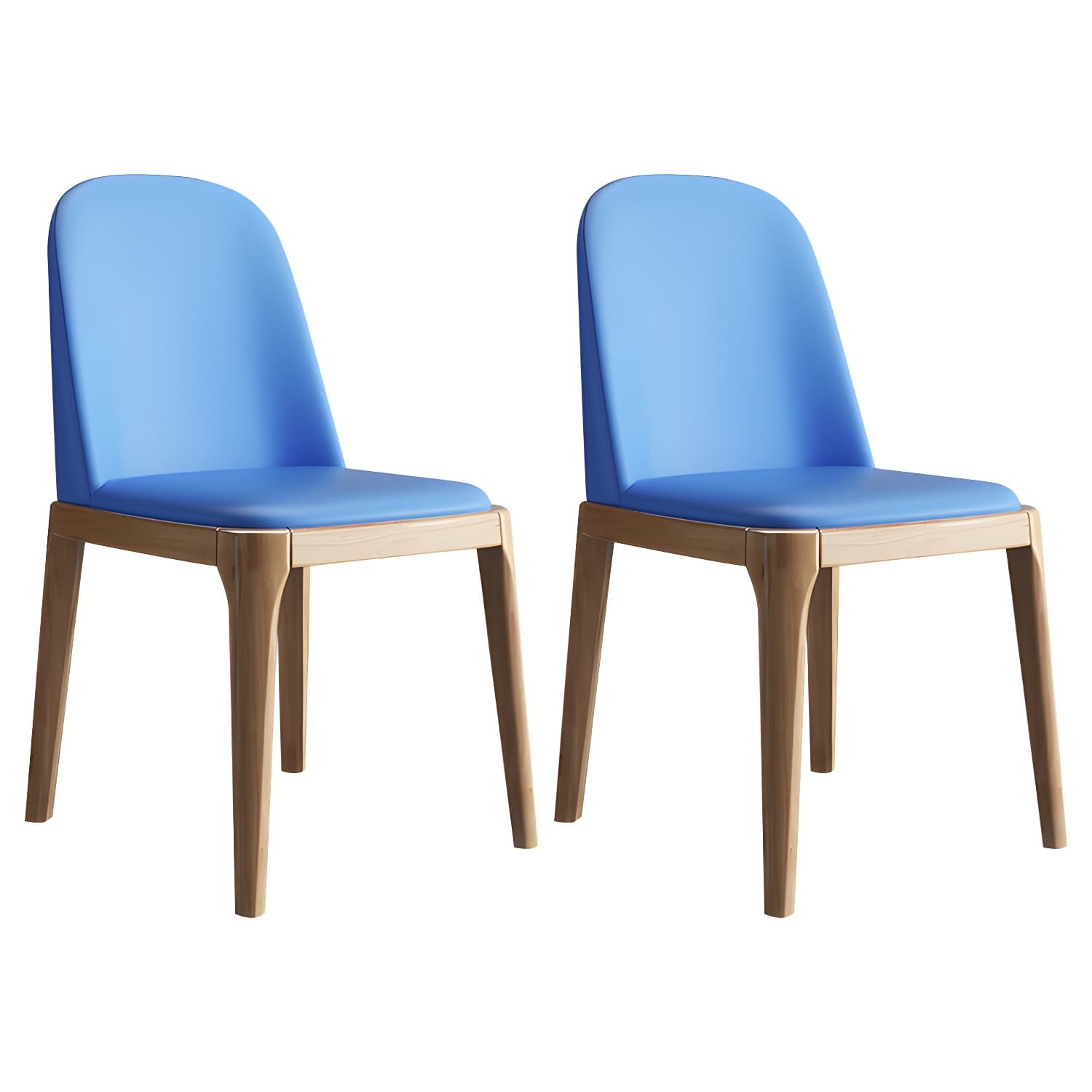 Scandinavian Home Side Chair Solid Back Wood Upholstered Dining Room Chair - image 3