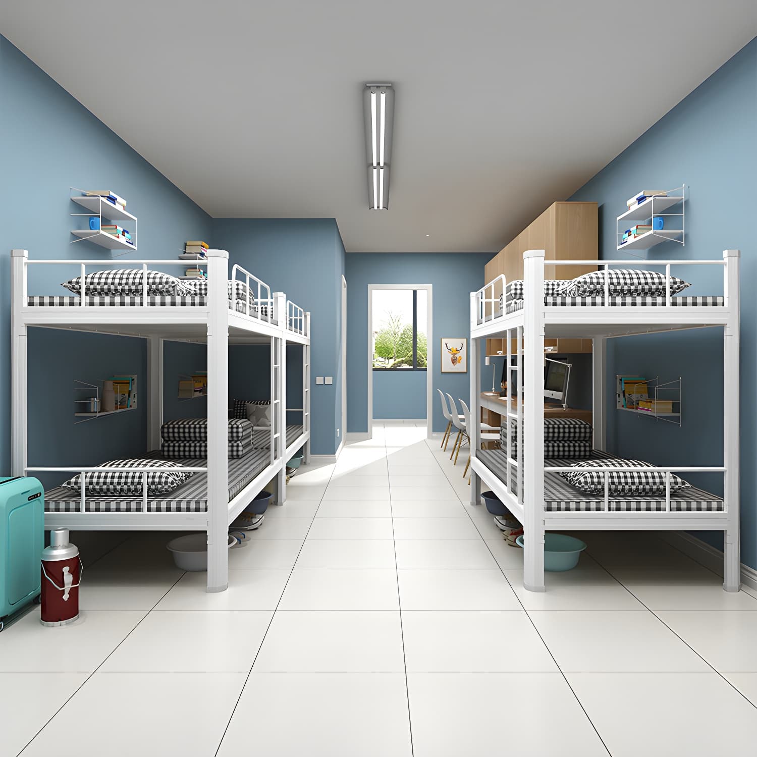 Modern Bunk Bed Dormitory Bedroom Metal Bed Frame with With Headboard and Footboard - image 12