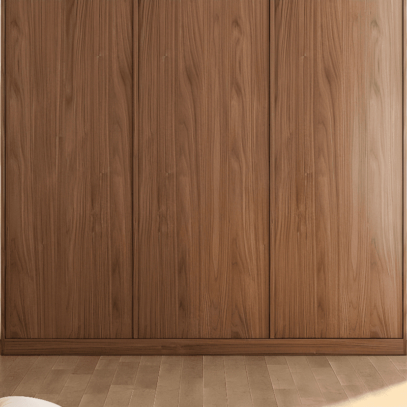 Minimalist Timber Sepia Cabinet Armoire with Interior Shelves & Clothing Rack & Soft Close Drawer & Soft Close Door - image 24