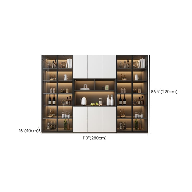 Two Toned Unclosed & Self-supporting Wide Sideboard with 2 Shelves & Benchtop - image 34