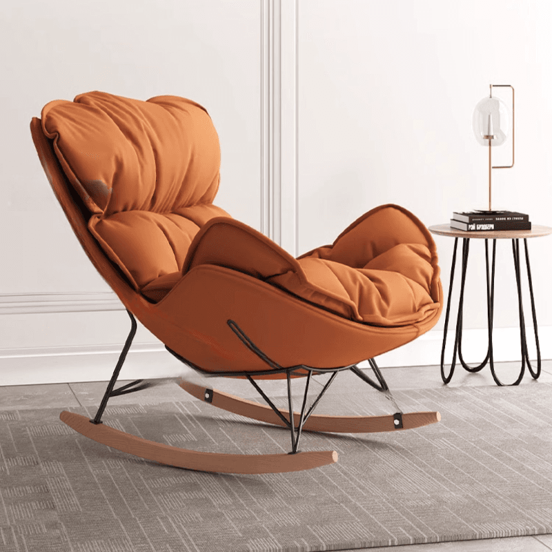 Stationary Rocking Chair with Flared Arm and Rear Support - image 12
