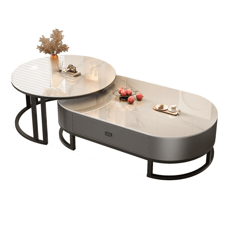 Modern Nesting Accent Table Set with Structure Base and Oblong Top - image 12