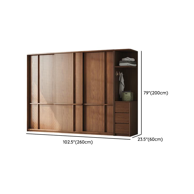 Stylish Coffee Modern Lumber Standalone Armoire Cabinet with Soft Close Drawers and Doors, Interior Shelves - image 27