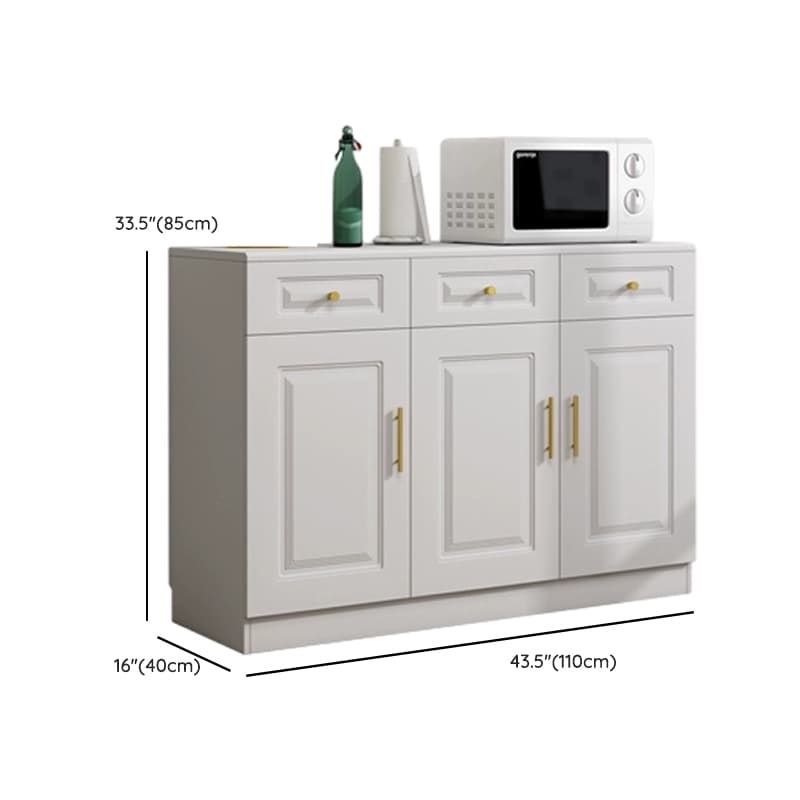 White Modern Wood Sideboard with Drawer and Cabinet with Adjustable Shelves - image 25
