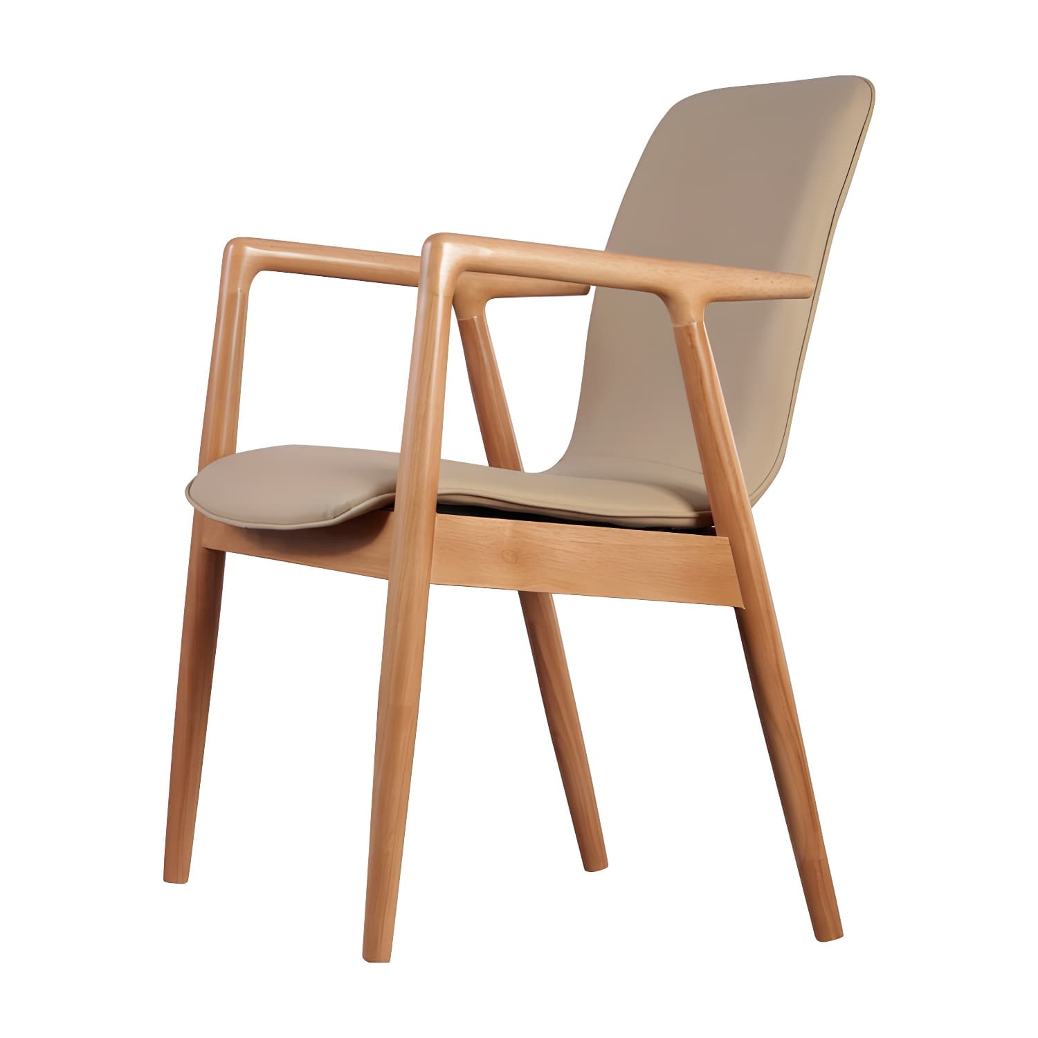 Modern Style Chair Dining Arm Chairs with Wooden Legs for Kitchen - image 7