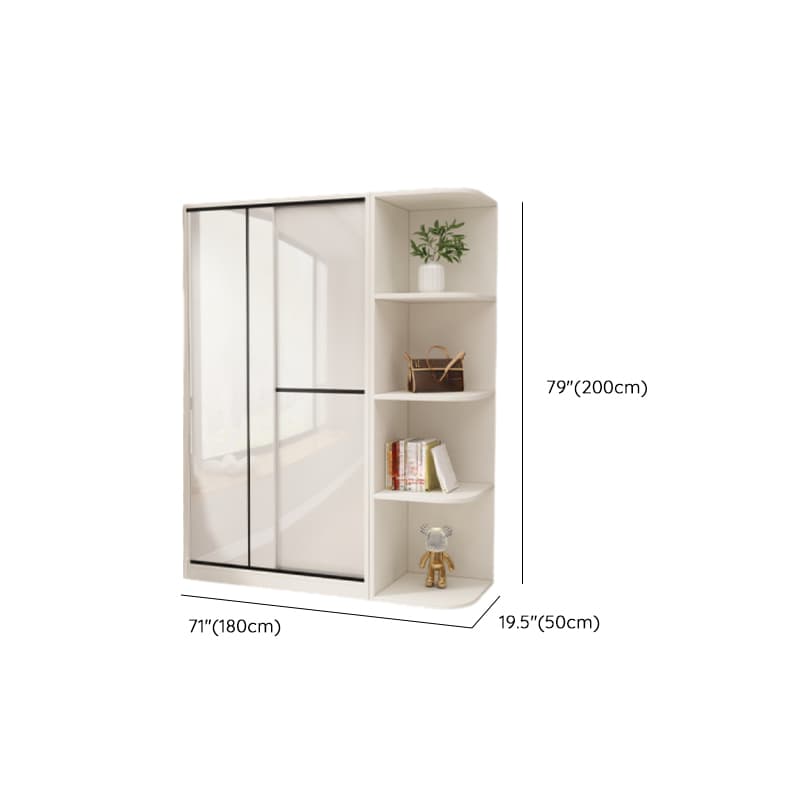 Chalk Modern Timber Self-supporting Wardrobe with Soft Close Door and Clothing Rod, Slipping Mechanism - image 27