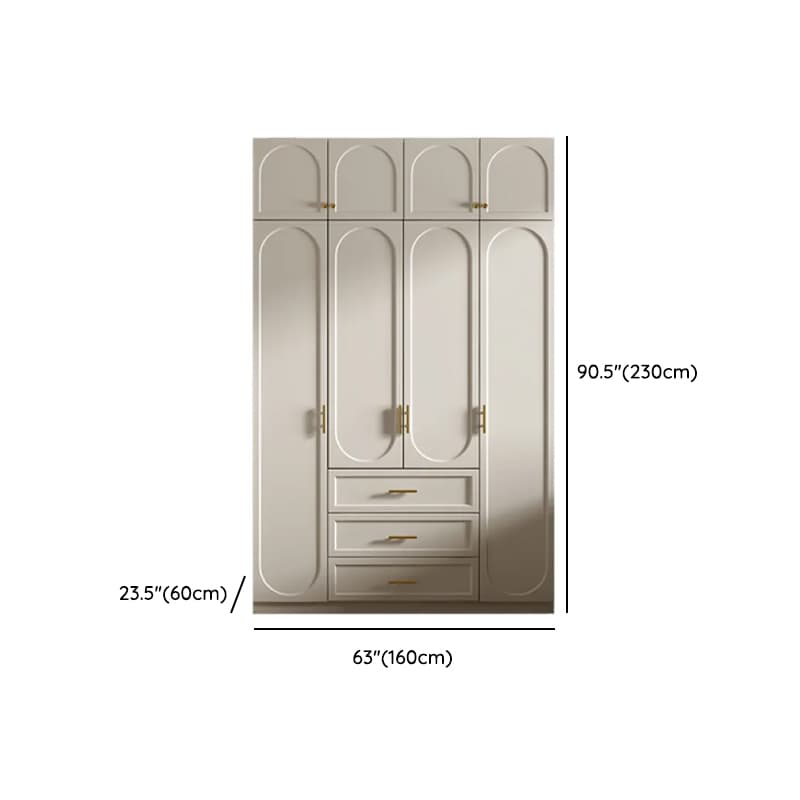 Chalk Simple Lumber Wardrobe Closet with Soft Close Drawer, Soft Close Door, Interior Shelves, and Clothing Rod - image 20