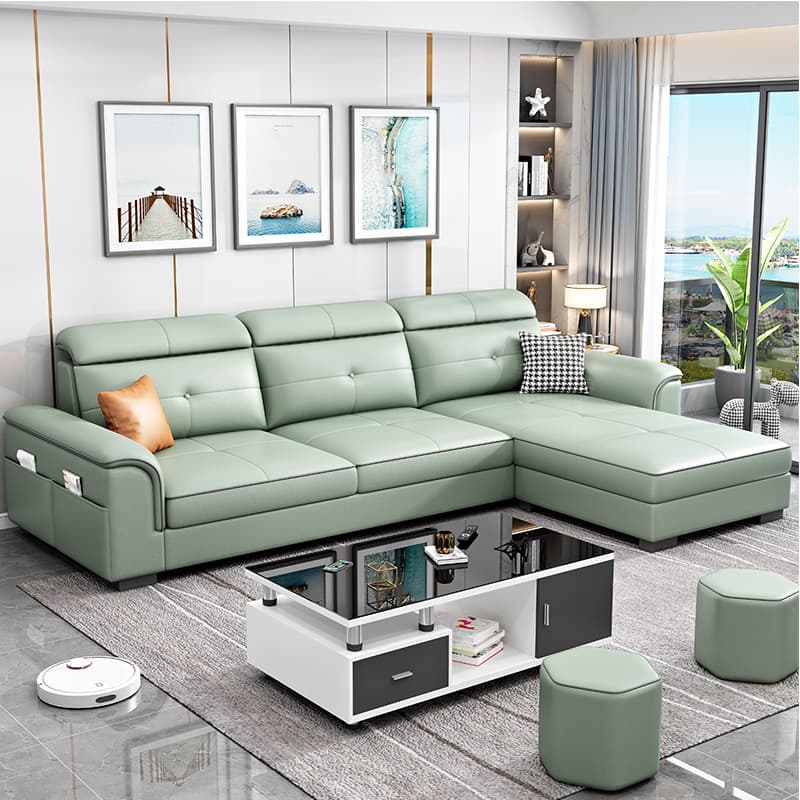 Elegant Tech Cloth Sectional Sofa in L-Shape Design with Cozy Seat Cushions - image 16